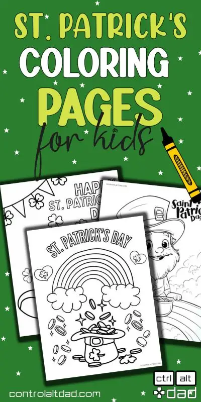 st. patrick's day coloring page mock ups