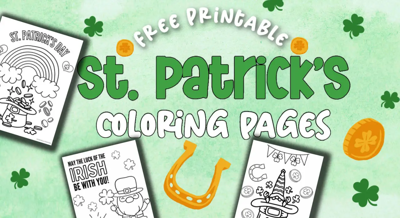 Free St. patrick's Day coloring sheets with Leprechauns, shamrocks and rainbows