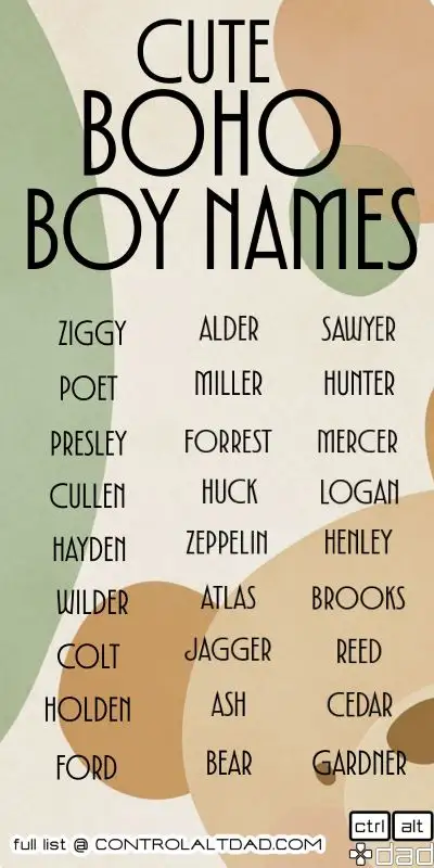 list of boho boy names